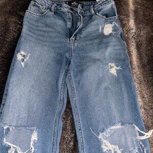 ULTRA HIGH-RISE RIPPED MEDIUM WASH DAD JEANS